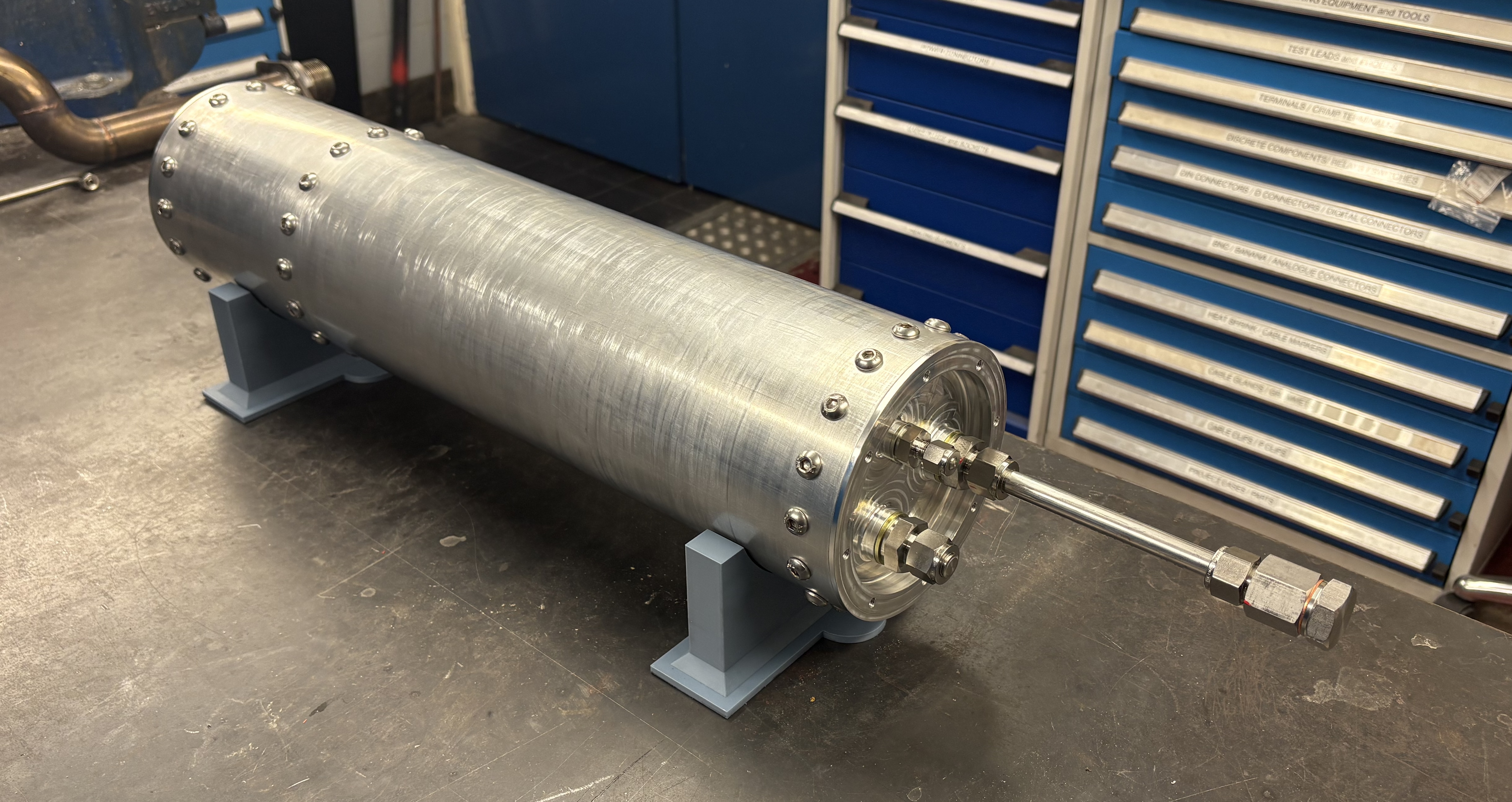 Finished tank assembly