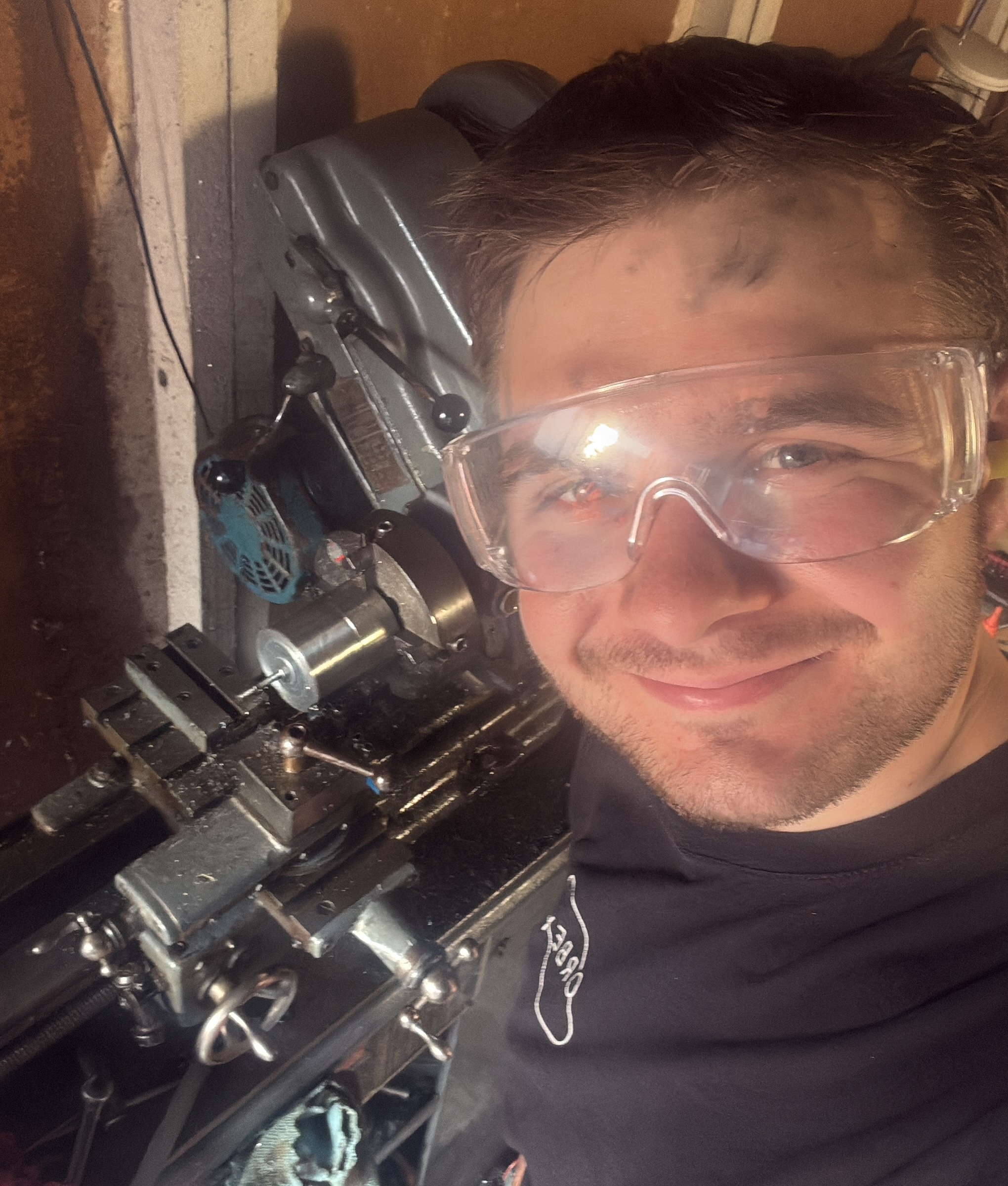 Turning down the laminations on the lathe