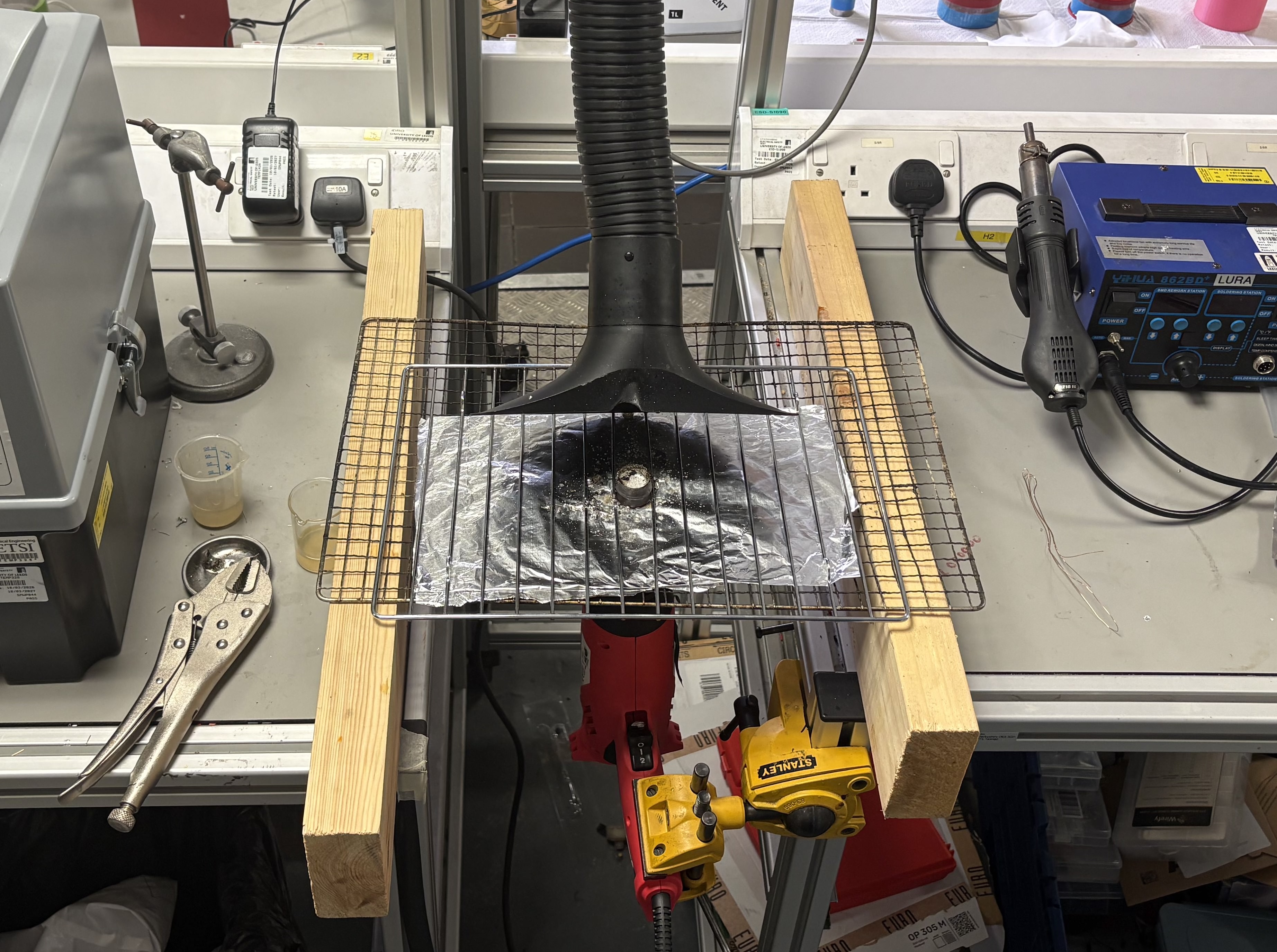 Improvised solder pot
