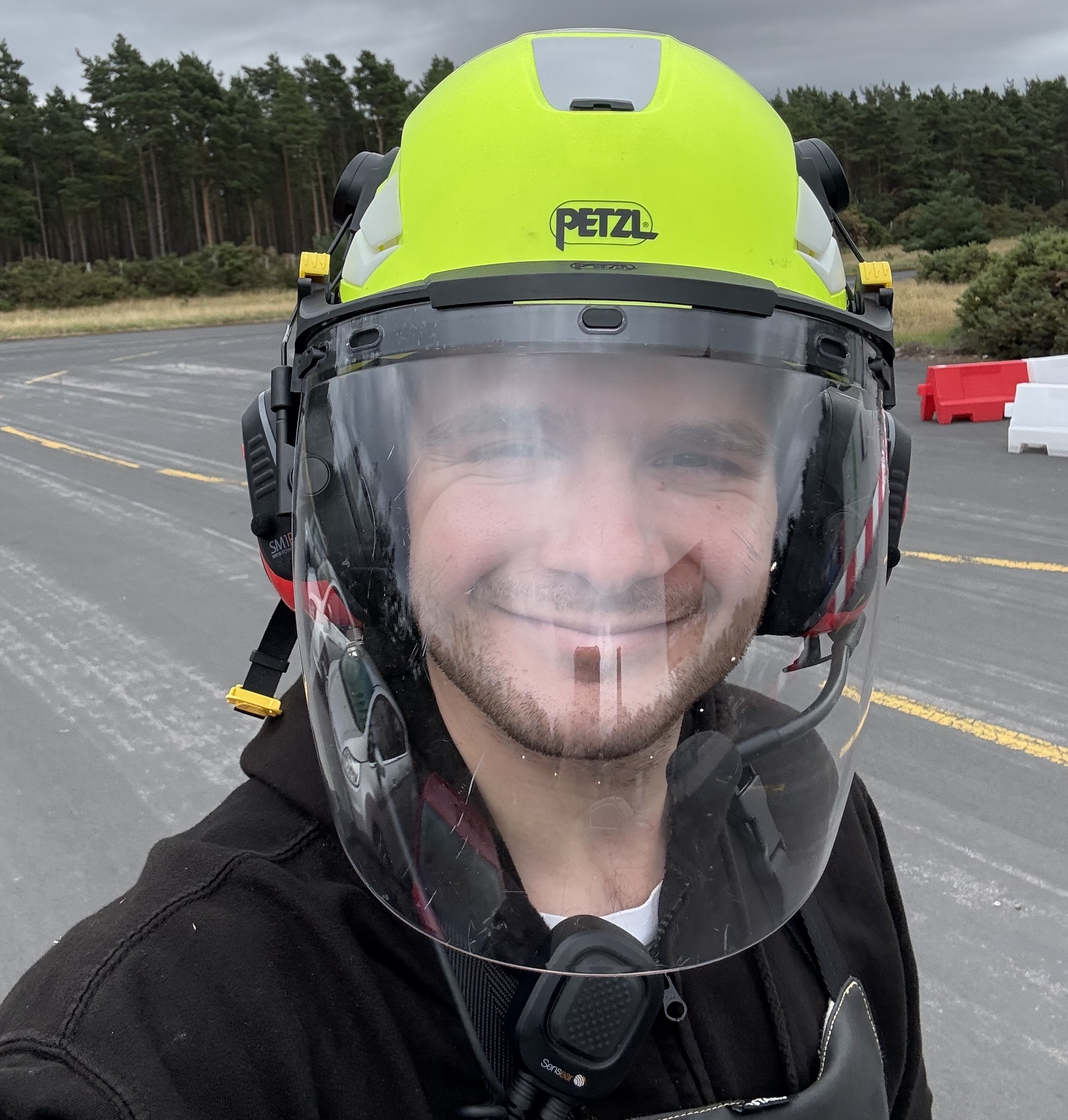 Jabez kitted up in cryogenic PPE for flight hardware testing