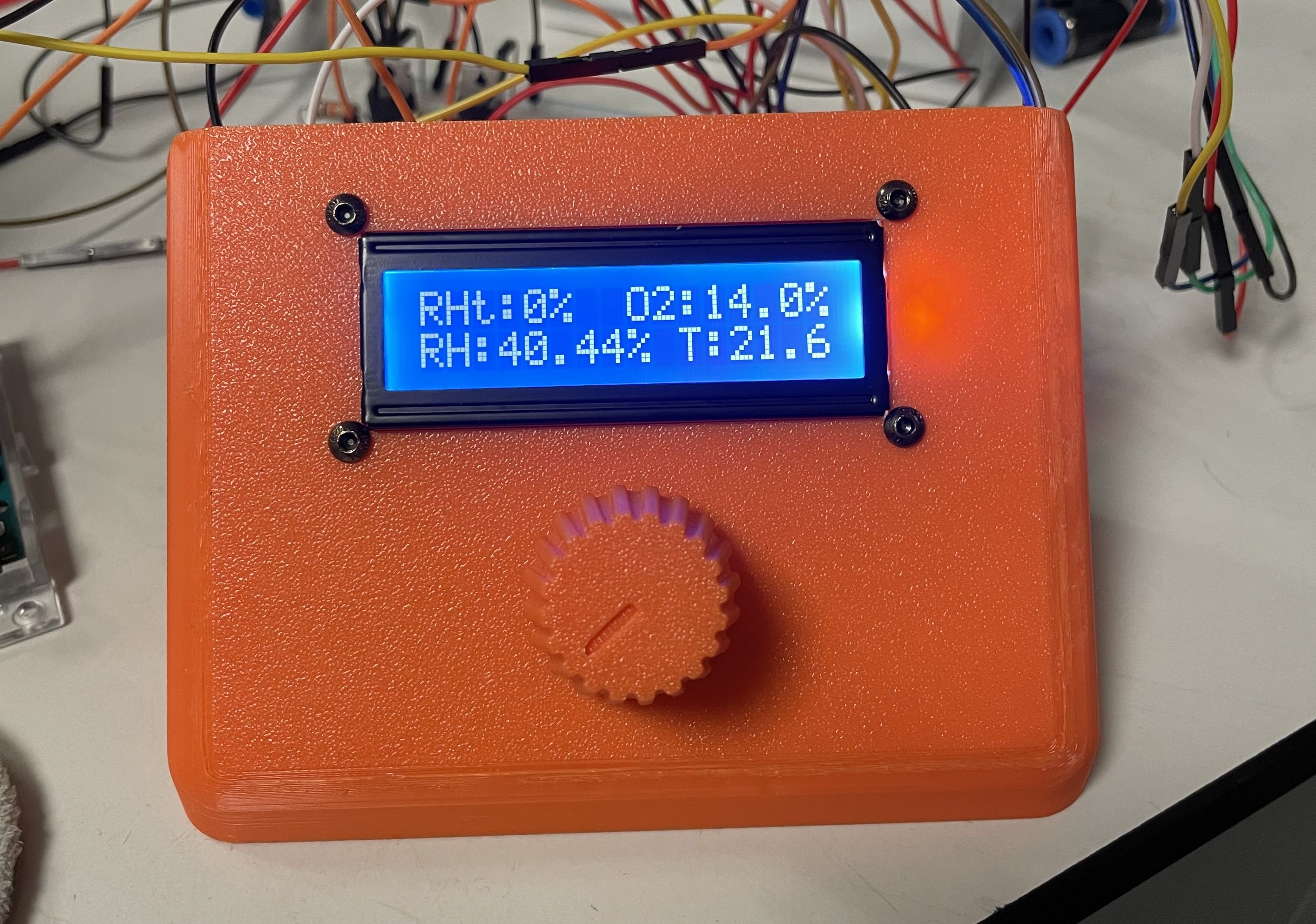 Control panel with LCD screen and knob